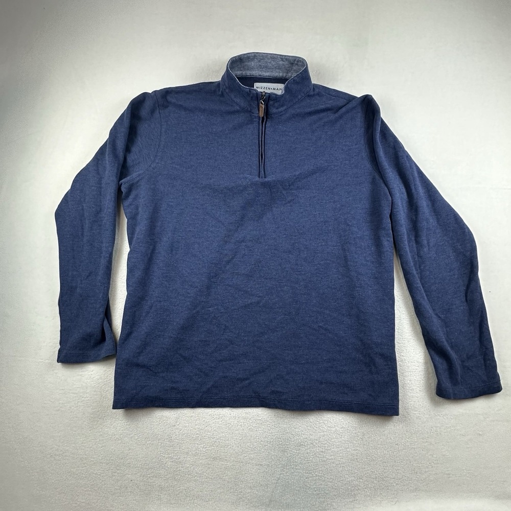 Mizzen+Main Blue Zip Up Sweater